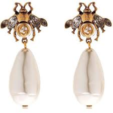 Gucci Women Bee Imitation Pearl Earrings 6 020 Mxn Liked On Polyvore Featuring Jewelry Earrin Rings Jewelry Fashion Faux Pearl Earrings Faux Pearl Jewelry