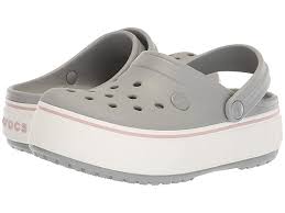Crocs Crocband Platform Clog Light Grey Rose Clog Shoes Add Some Iconic Retro Style To Your Favorite Casual Outfit With The Crocb In 2020 Platform Crocs Shoes Crocs