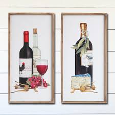 Wine sign, wine signs for kitchen, wine signs wall decor, wine lovers, wine lovers gift, wine wall decor, wine gifts for women, wine wall caszkinscreations 5 out of 5 stars (1,064) sale price $19.19 $ 19.19 $ 23.99 original price $23.99 (20% off. Wood Framed Wine Wall Art Set Of 2 Antique Farmhouse