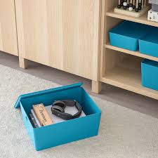 Kuggis Storage Box With Lid Blue Plastic Ikea Box Mit Deckel Aufbewahrungsbox Billy Bucherregal