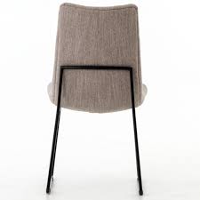 Camile Black Iron Leg Dining Chair Savile Flannel Dining Chairs Black Iron Chair