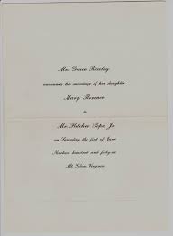 Papergreat: An invitation to the 1946 Florence-Pope wedding