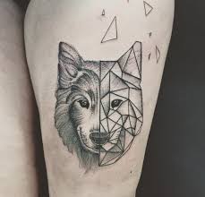 25 Amazing Geometric Dotwork Wolf Tattoos Tattooblend Geometric Wolf Tattoo Wolf Tattoos Geometric Tattoo
