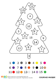 Coloriage magique CP : un sapin de Noël