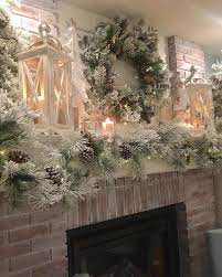 A merry and bright diy holiday mantle was created by using silver and gold lettering for the artwork on canvas and then. 62 Pinterest Christmas Mantel Decorations Christmas Fireplace Decor White Christmas Decor