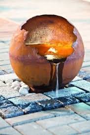 Heissner Gartenbrunnen Terrassenbrunnen Set Planet Led Rost Kugel Bild 1 Container Water Gardens Garden Fountains Water Features In The Garden