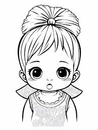 desenho para colorir e imprimir kawaii boneca - Educarolando - Aprender  brincando