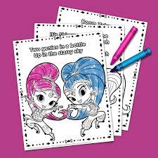 Disney, brilliant, shimmer and shine, shimmer, shine, coloring, colouring, coloring pages, coloring books, coloring videos, coloring for kids, coloring and drawings, shimmer and shine with sparkle pets nick jr coloring book and activity&stickers: Shimmer And Shine Theme Song Coloring Pack Nickelodeon Parents