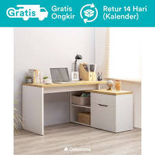 Inilah produk meja kantor yang cocok untuk ruang kantor. Jual Dekoruma Sano Meja Belajar Sudut Meja Kerja Minimalis Putih L Dengan Lemari Kabinet Dan Rak Sudut Terbaru Juni 2021 Blibli