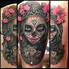 Badass Sugar Skull Tattoo Sugar Skull Tattoos Sleeve Tattoos Skull Tattoo Design