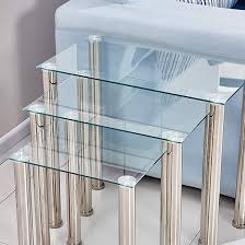 See more ideas about nesting coffee tables, furniture, table furniture. Ansley Hosho Nesting Small Coffee Tables Glossy Transparent Nest Of 3 Tables For Sofa Side Glass End Table Side Table Stackable Space Saving Nested Tables With Chrome Legs Buy Online In Bahamas At Bahamas Desertcart Com