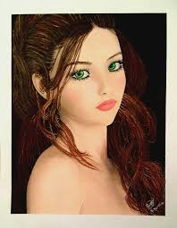 Prismacolor drawing of daughter from Hipster book