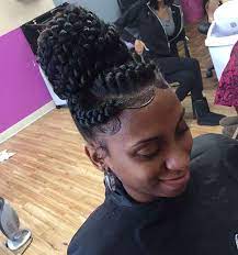 Instagram Photo By Queen Fleeky Mar 15 2016 At 4 42pm Utc Black Braided Hairstyles Updos Goddess Braids Updo Goddess Braids Hairstyles