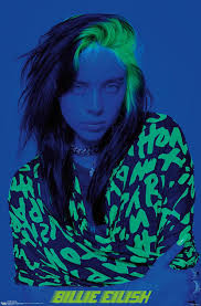 Billie just shared a photo of her natural hair on instagram and she looks so different. Amazon Com Trends International Billie Eilish Blue Wall Poster 22 375 X 34 Unframed Version Home Kitchen