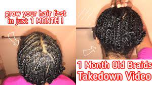 Your hairstyle does not determine the growth rate. Taking Down 1 Month Old Braids Extreme Hair Growth Shocking Results Youtube