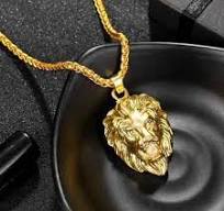 Gold Stainless Steel MAJESTIC LION HEAD Pendant w/ 24" Round Box Chain  Necklace | eBay