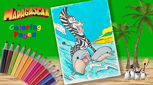 Madagascar 3 coloring pages vitaly. Coloring Marty And Dolphins Madagascar Coloring Book For Kids How To Draw Zebra From The Cartoon Youtube