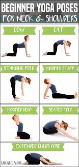 6 Gentle Yoga Poses For Beginners With Tight Neck And Shoulders Yogaforbeginnersstressreliefathome Gentle Yoga Yoga Poses For Beginners Yoga For Beginners