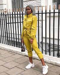 Show Stopper Told Myself I D Only Wear Neutrals With This Hair But Here I Am With A Bright Jumpsuit Fi Colorful Jumpsuit How To Wear Jumpsuit