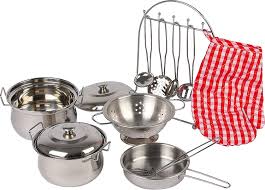 Metal play kitchen bake set potatoes o'brien. Childrens Toy Metal Cooking Pots Pans Oven Glove Utensils Set Amazon Co Uk Toys Games