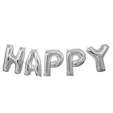 Print on pink cardstock and the gold banner letters are a simple and fun birthday party decoration that will save you a lot of time. Foil Happy Birthday Letter Balloon Banner Silver 14ft Walmart Com Walmart Com