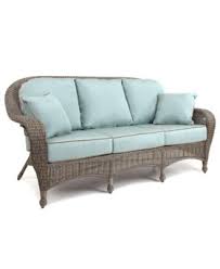 Furniture Sandy Cove Wicker Outdoor Sofa With Sunbrella Cushion Created For Macy S Reviews Furniture Macy S Outdoor Sofa Outdoor Seating Set Outdoor Patio Decor