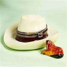 Limoges Cowboy Hat Box With Horse The Cottage Shop Limoges Boxes Hat Boxes Limoges