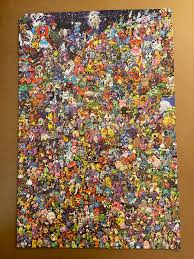 30 x 24 (this listing) for a 1000 piece puzzle. Pokemon Puzzle 1000 Pieces This Was Very Fun To Do Jigsawpuzzles
