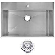 Maybe you would like to learn more about one of these? Water Creation Drop In Zero Radius Stainless Steel 33 In 1 Hole Single Bowl Kitchen Sink With Strainer In Satin Sss Ts 3322a The Home Depot