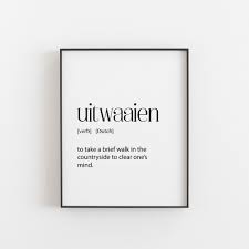 Definition Uitwaaien Definition Countryside Print Dutch Etsy Unusual Words One Word Quotes Peace Quotes