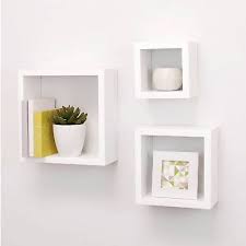 Browse a wide selection of wall and display shelves for sale, including corner, floating and picture ledge designs for displaying art, photos, books and decor. Square Shape Floating Wall Shelf White Set Of 3 Konga Online Shopping