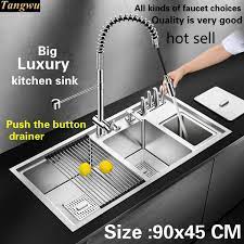 Kitchen sinks from wren kitchens, a leading retailer of kitchens with over 50 showrooms nationwide. Free Shipping Standard Luxury Push The Button Drainer Big Kitchen Manual Sink Double Groove Stainless Steel Hot Sell 90x45 Cm Sink Stainless Steel Kitchen Sinks Stainless Steelkitchen Sinks Steel Aliexpress