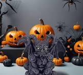 WJnflQN Halloween Dragon Sculpture | Zittende draak hars ...