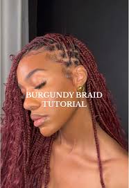 Trying Burgundy Knotless Box braids, bum length with curled ends🩸🥵