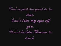 Great combination of lyrics and melody/orchaestration. Can T Take My Eyes Off You Lyrics Youtube