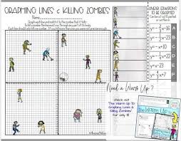 The video below is a tutorial on gradients. Graphing Lines And Killing Zombies Graphing In Slope Intercept Form Activity