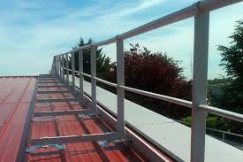 The height of the sloping handrail is measured vertically up from the nosing line to the top surface of the rail. Aluminum Railing Vectaco Metal Deck Alsolu With Bars Outdoor For Balconies