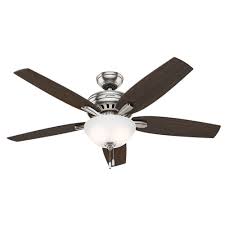 Hunter Newsome 52 In Indoor Brushed Nickel Bowl Light Kit Ceiling Fan 53312 The Home Depot In 2020 Ceiling Fan With Light Ceiling Fan Fan Light