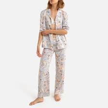 Compte officiel de la redoute dédié à ses actualités institutionnelles et à celles de ses marques. Geblumter Pyjama Aus Leichtem Satin Grau Bedruckt La Redoute Collections La Redoute