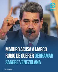 🇻🇪El presidente venezolano, Nicolás Maduro señaló al secretario de  Estado, Marco Rubio, por intentar “manchar de sangre venezolana” las manos  del presidente Trump. Según Maduro, Rubio ha sostenido conversaciones con  la oposición