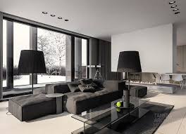 A Single Family Home Interior In Cool Shades Of Gray Minimalist Home Modern Interior Design Minimalist Living Room
