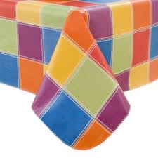 Multi Color Check Vinyl Tablecloth Vinyl Tablecloth Table Cloth Vinyl