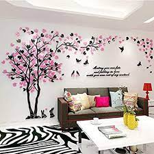 493 просмотра 1 год назад. Amazon Com Kinbedy Acrylic 3d Tree Wall Stickers Wall Decal Easy To Install Apply Diy Decor Sticker Home Art Decor Tree With Black And Pink Leaves Left Large Kitchen Dining