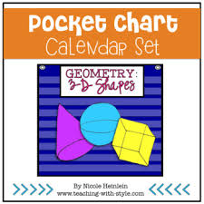 3 D Shapes Everywhere Pocket Chart Calendar Set
