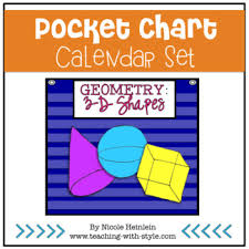 3 d shapes everywhere pocket chart calendar set