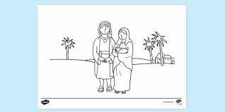 Mary and joseph, with the baby jesus in a manger. Colouring Page Of Mary Joseph And Baby Jesus