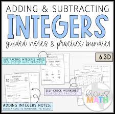 To use this activity each st. Add Subtract Integers Notes Worksheet Kraus Math