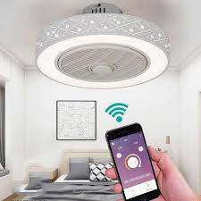 Using ceiling fan led lights is cost effective since it uses little power. 50cm Led Smart Remote Control Ceiling Fan With Light Suppot Mobile Phone App Invisible Fans Home Decora Lighting Circular Round Ceiling Fans Aliexpress