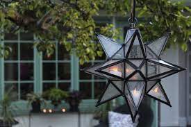 This outdoor hanging star pendant light comes with clear rippled or white glass. Contest Winner Moravian Star Pendant From Pottery Barn Gardenista