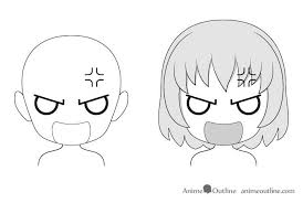 Anime Chibi Angry Facial Expression Drawing Drawing Expressions Drawing Face Expressions Angry Anime Face